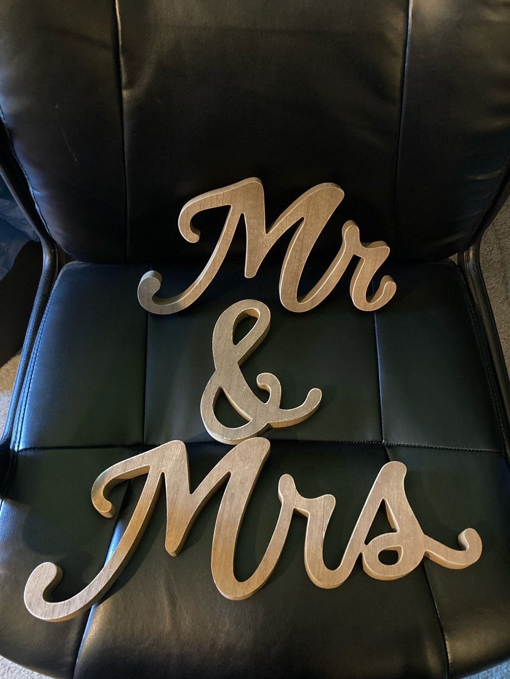 Mr & Mrs Wood Cut Outs Wedding Decor